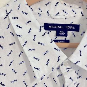 Michael Kors - Long Sleeve Logo Button Up - Linen - Size XXL